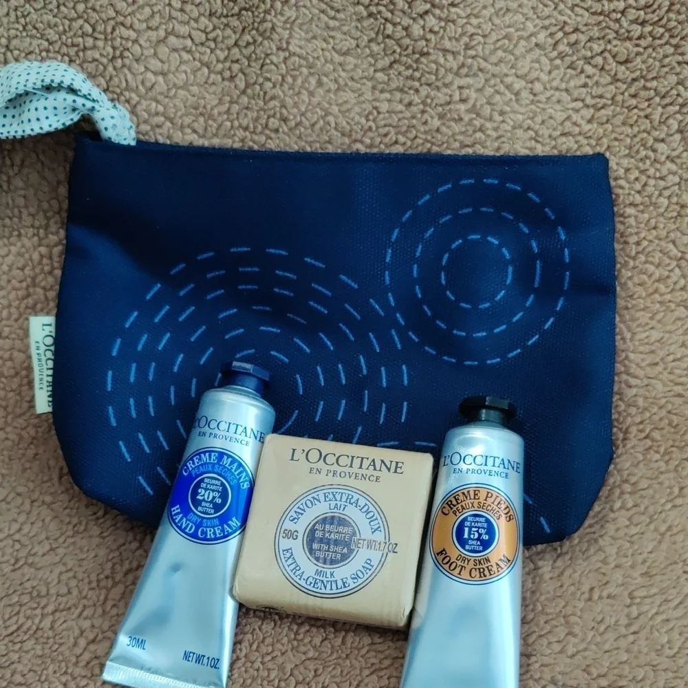 L’OCCITANE Blue Pouch with Hand Creams & Soap